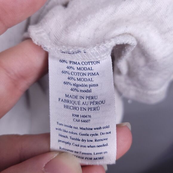 Faherty Henley Shirt Mens Medium White Cloud Cotton Pima - Picture 10 of 11